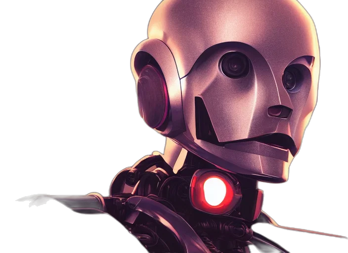 robot, cyberpunk, concept art, 3d render transparent PNG cut-out