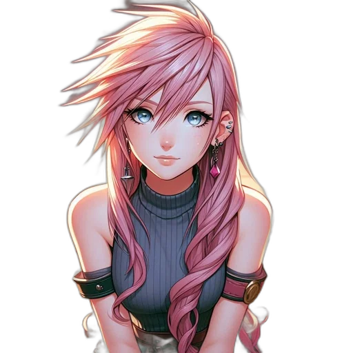 hair, staff, face, jewelry transparent PNG cut-out