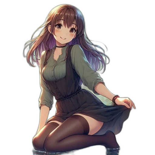 dress, staff, jacket, flower transparent PNG cut-out