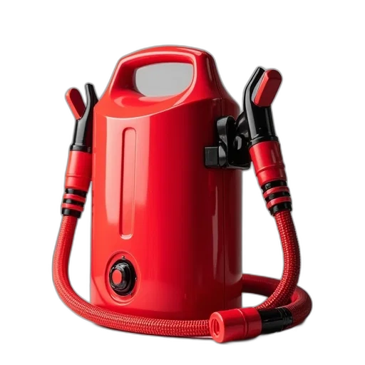 robot, staff, 3d render, red transparent PNG cut-out