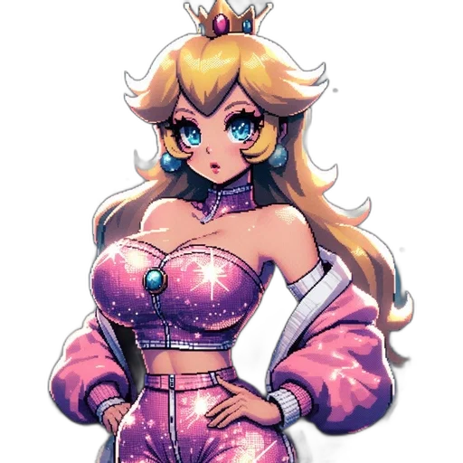 dress, crown, pixel art, concept art transparent PNG cut-out