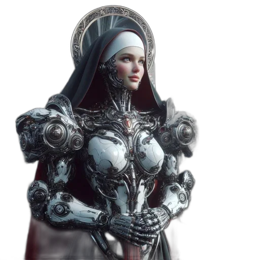 robot, sword, crown, concept art transparent PNG cut-out