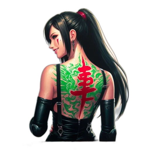 dress, dragon, jacket, weapon transparent PNG cut-out