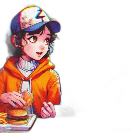 food, hat, jacket, staff transparent PNG cut-out