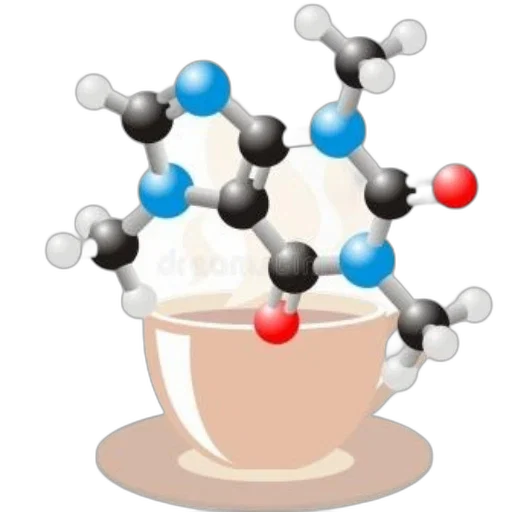 food, stylized, molecule, caffeine transparent PNG cut-out