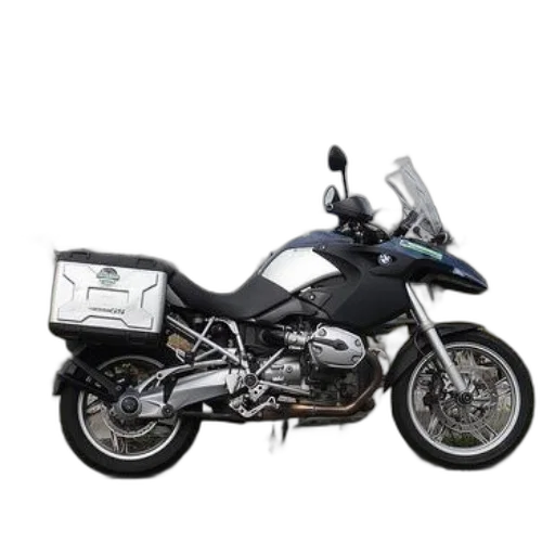 bmw, motorcycle, luggage, attached transparent PNG cut-out
