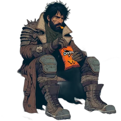 dragon, mask, jacket, weapon transparent PNG cut-out
