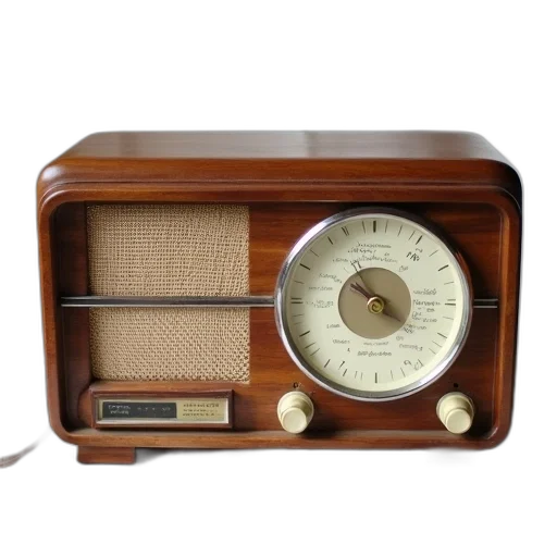 vintage, radio, wooden, exterior transparent PNG cut-out
