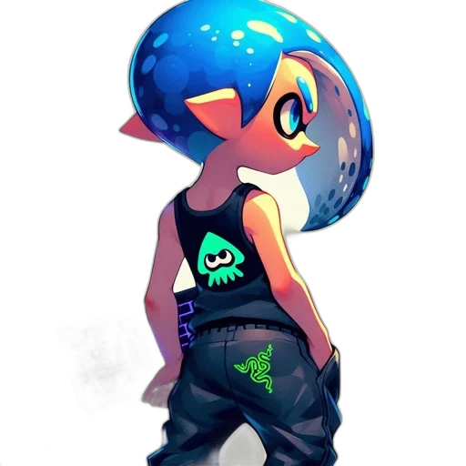 jacket, dress, staff, creature transparent PNG cut-out