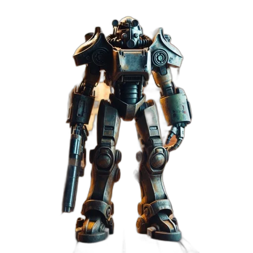 robot, weapon, 3d render, concept art transparent PNG cut-out