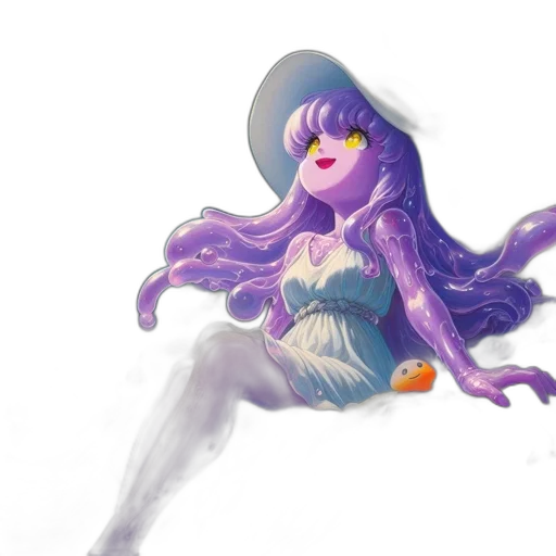 dress, creature, hair, hat transparent PNG cut-out