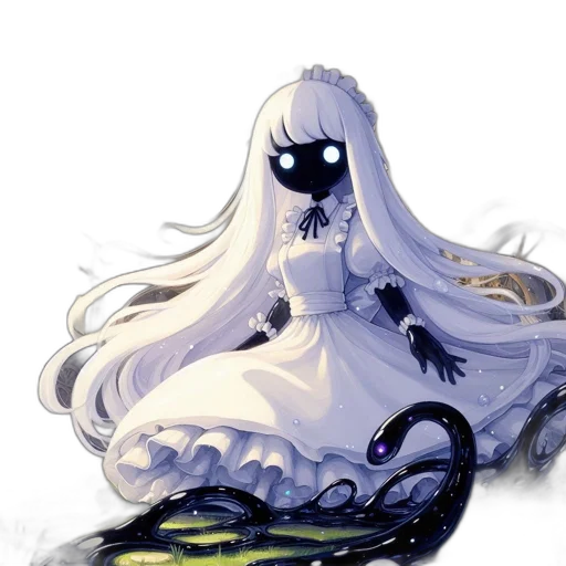 creature, mask, dress, hair transparent PNG cut-out