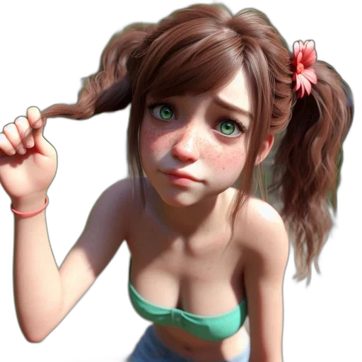 face, hair, creature, staff transparent PNG cut-out