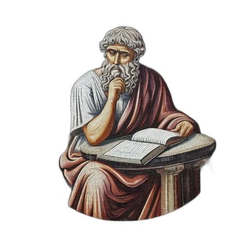 furniture, photorealistic, elderly, philosopher transparent PNG cut-out