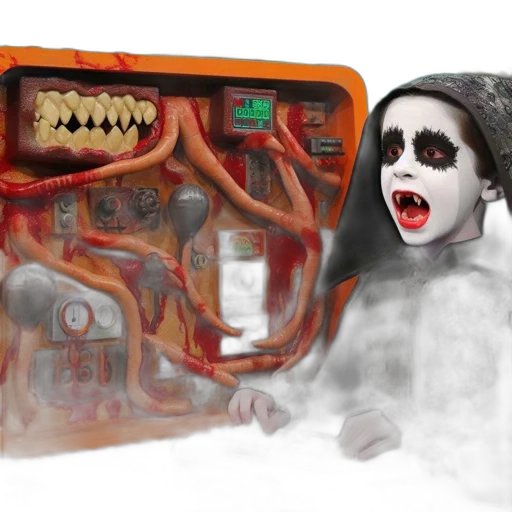 concept art, 3d render, figure, halloween transparent PNG cut-out