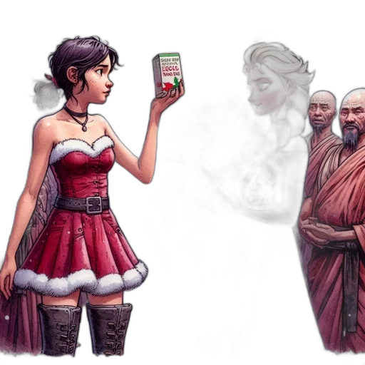dress, concept art, fantasy art, comic book art transparent PNG cut-out