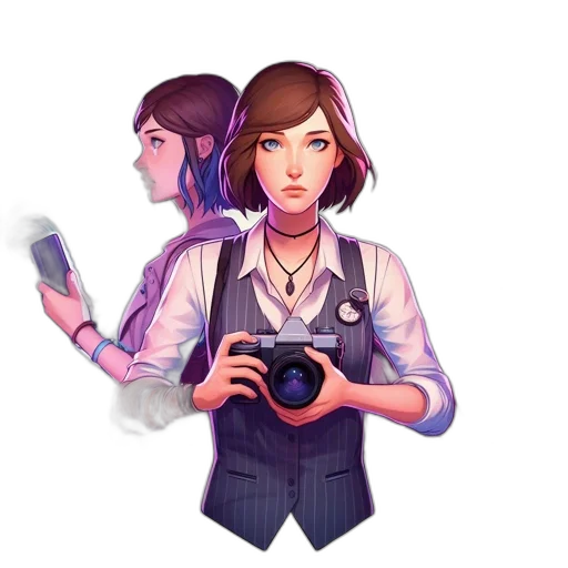 staff, jacket, face, weapon transparent PNG cut-out