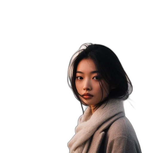 jacket, face, staff, umbrella transparent PNG cut-out