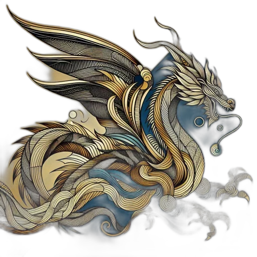 dragon, fantasy art, concept art, watercolor transparent PNG cut-out