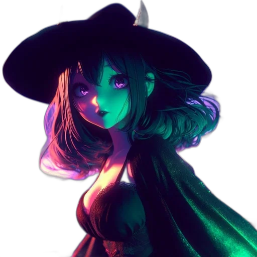 hat, dress, staff, creature transparent PNG cut-out