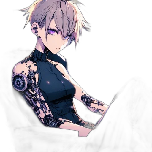 dress, robot, weapon, staff transparent PNG cut-out