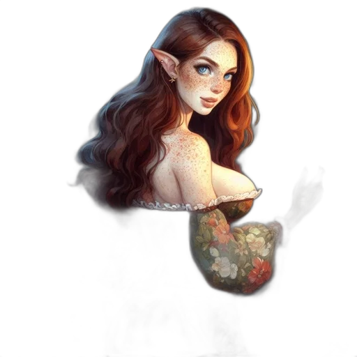 dress, staff, jewelry, face transparent PNG cut-out