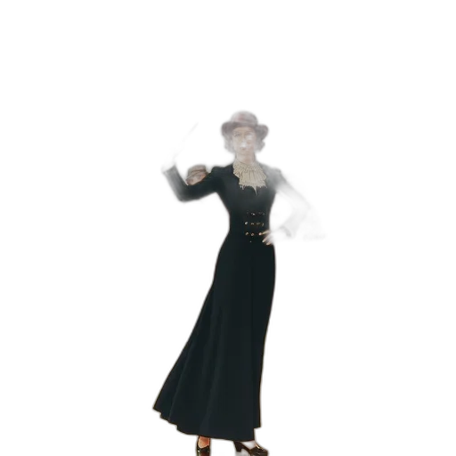 dress, staff, hat, 3d render transparent PNG cut-out