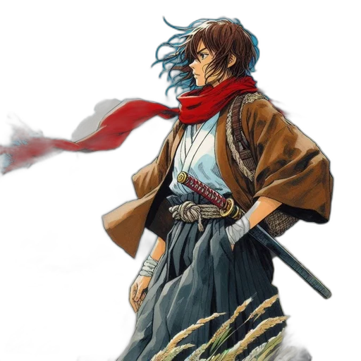 jacket, weapon, staff, sword transparent PNG cut-out