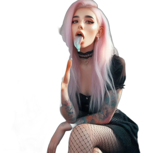 dress, hair, creature, face transparent PNG cut-out