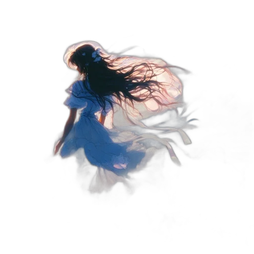 dress, hair, creature, flower transparent PNG cut-out