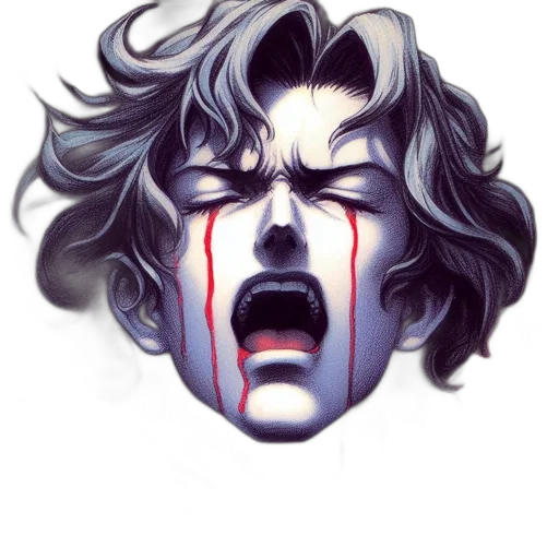 face, mask, comic book art, anime transparent PNG cut-out