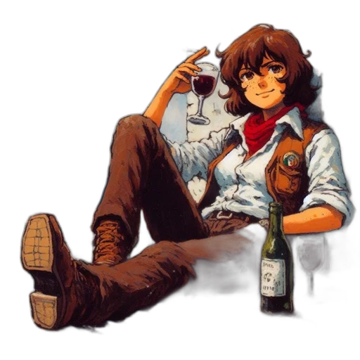 bottle, jacket, comic book art, pixel art transparent PNG cut-out