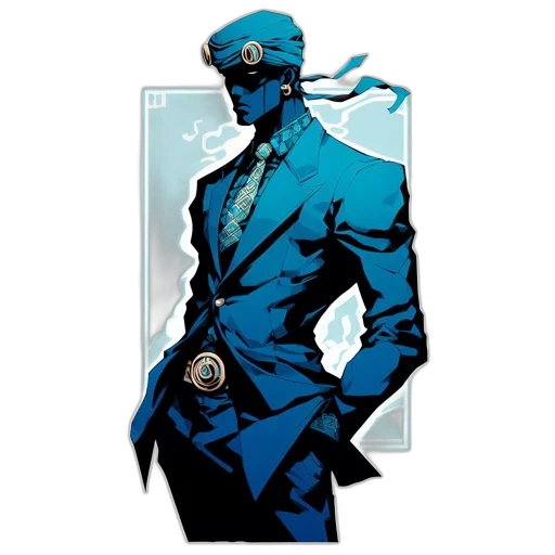 staff, jacket, hat, comic book art transparent PNG cut-out