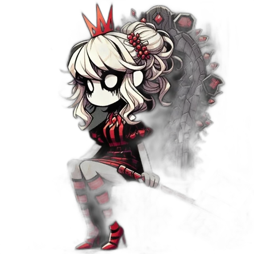 crown, dress, staff, creature transparent PNG cut-out