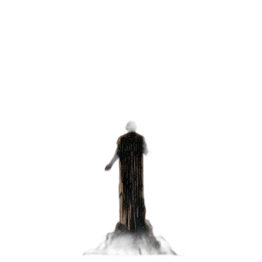 dress, hair, staff, creature transparent PNG cut-out