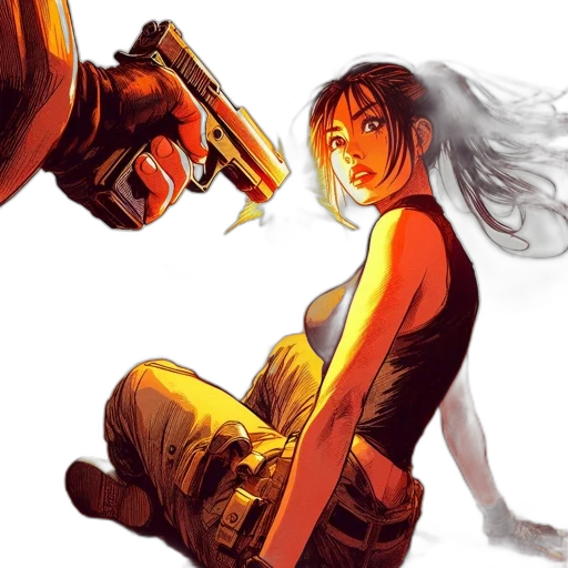 weapon, comic book art, concept art, cyberpunk transparent PNG cut-out