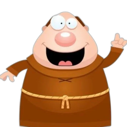 staff, cartoon, monk, brown transparent PNG cut-out