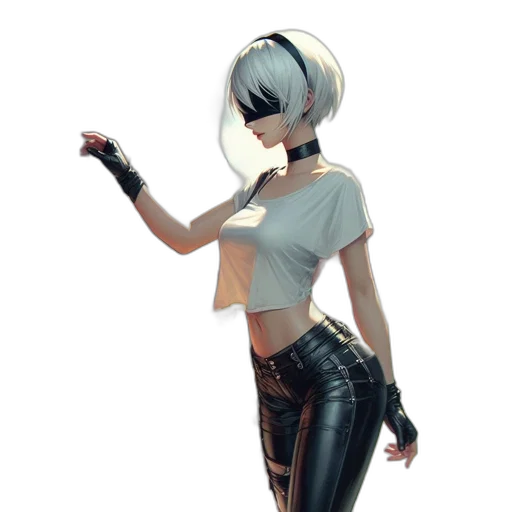 jacket, staff, weapon, robot transparent PNG cut-out