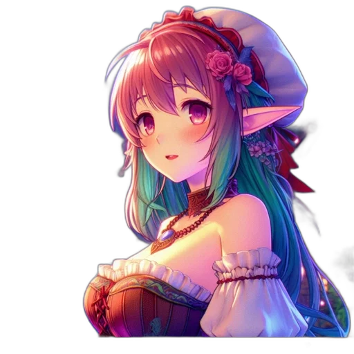 hat, dragon, dress, staff transparent PNG cut-out