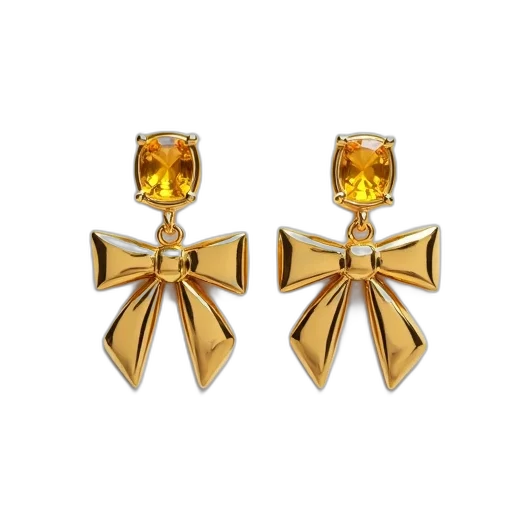 jewelry, pair, golden, earrings transparent PNG cut-out