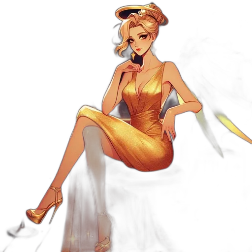 dress, staff, concept art, fantasy art transparent PNG cut-out