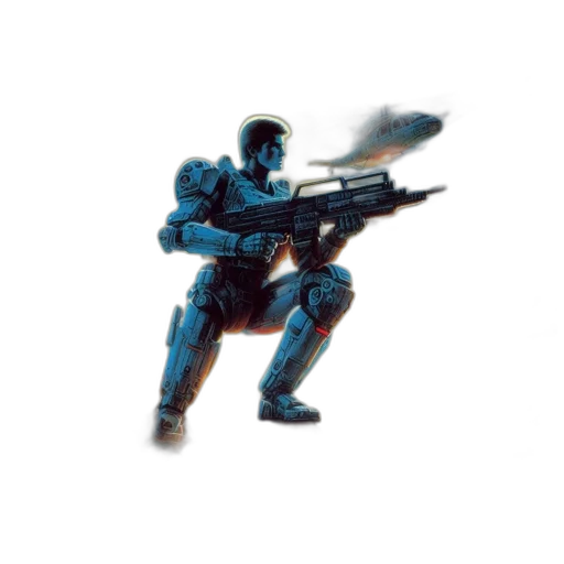 robot, weapon, staff, creature transparent PNG cut-out