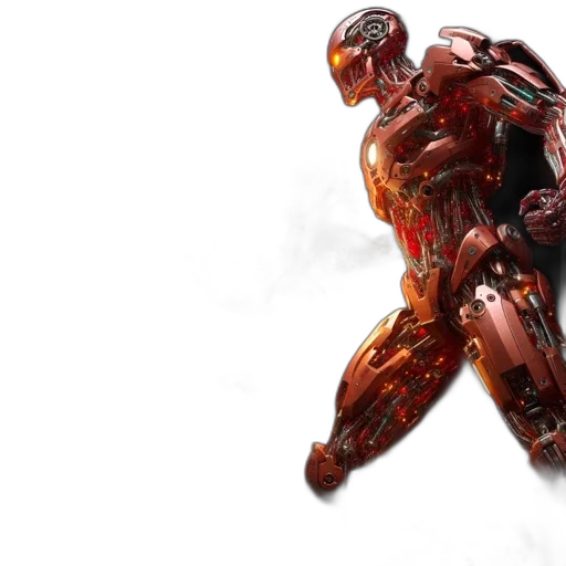 robot, weapon, 3d render, concept art transparent PNG cut-out
