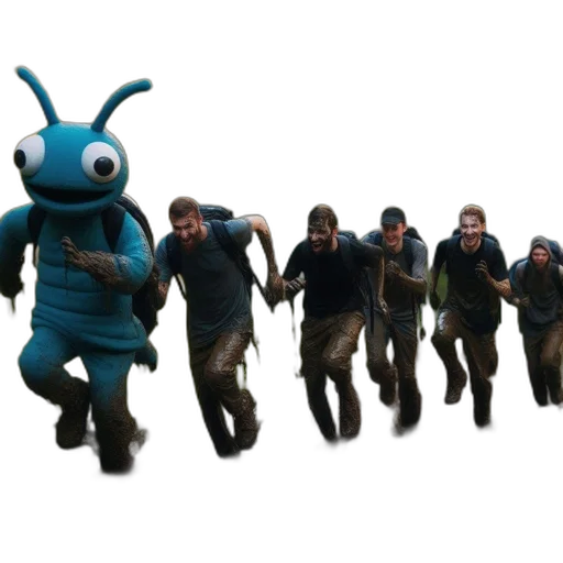 creature, staff, concept art, 3d render transparent PNG cut-out