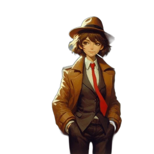 hat, jacket, staff, face transparent PNG cut-out