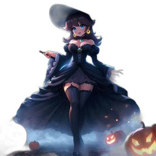 dress, staff, hat, crown transparent PNG cut-out