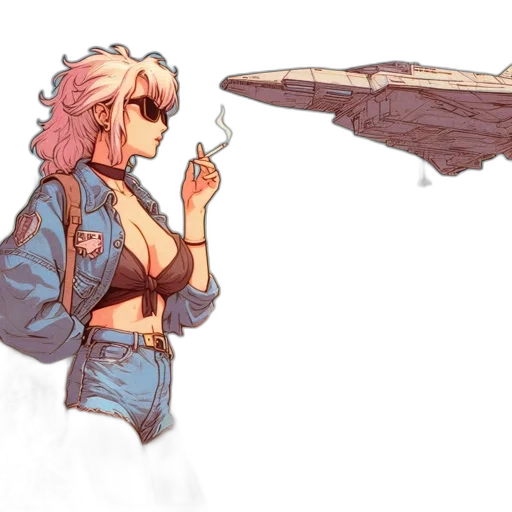 jacket, weapon, creature, staff transparent PNG cut-out