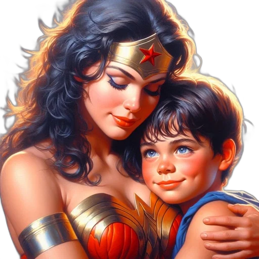 comic book art, photorealistic, concept art, wonder transparent PNG cut-out