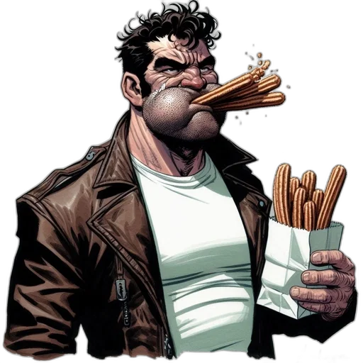 food, comic book art, concept art, intense transparent PNG cut-out