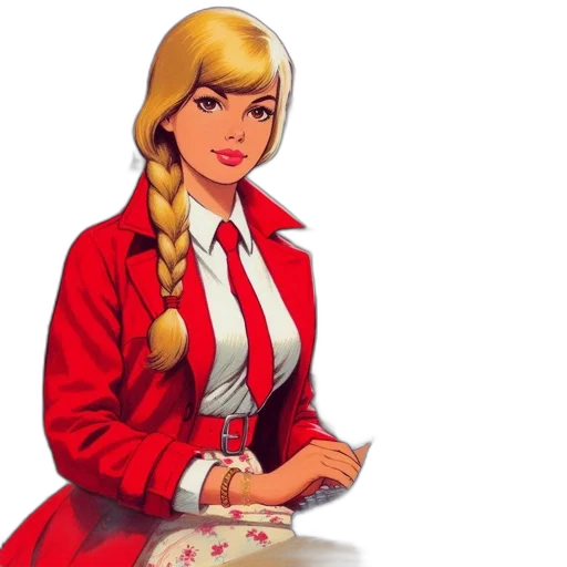 staff, jacket, dress, comic book art transparent PNG cut-out